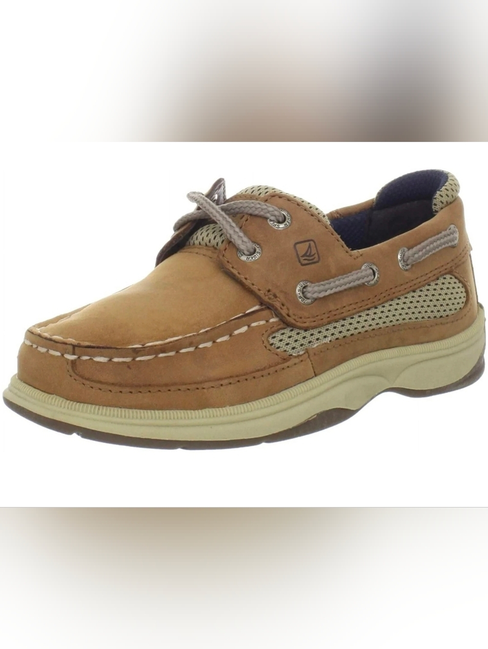 Kids Sperry Top Slider In Tan Leather